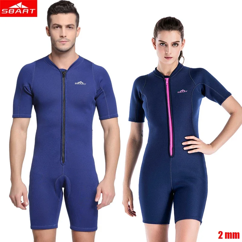 

SBART 2mm Neoprene Wetsuit Men Snorkeling Surf Mergulho One piece Jumpsuits Diving Equipment Sport Short Sleeve Wetsuits