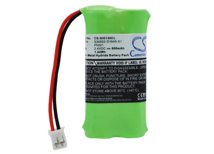 Batteria Cameron Sino 600Mah Per Batteria Telefono Cordless Siemens Gigaset 140 Ph021 S30852-D1640-X1