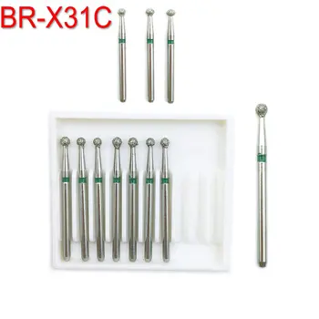 

10pcs Dental Diamond Burs Drills Coarse Dental Burs High Speed Handpiece Polishing Tool for Teeth Whitening BR-X31C