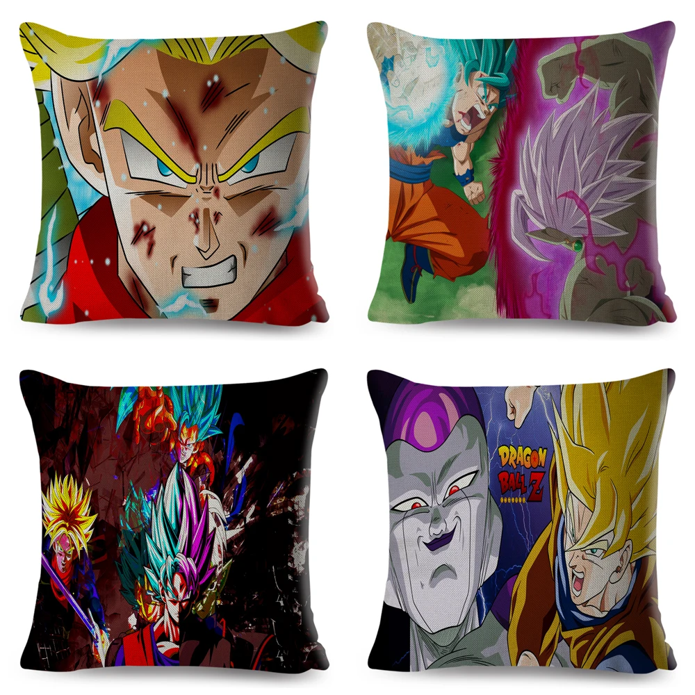 Красочная японская аниме Dragon Ball наволочка для дивана мультяшное украшение для дома Сон Гоку льняная наволочка 45*45 см наволочка