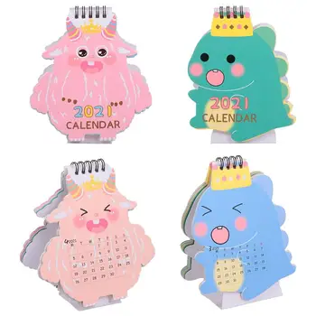 

2Pcs Desktop 2021 Calendars Cartoon Daily Schedule Planners Random Style