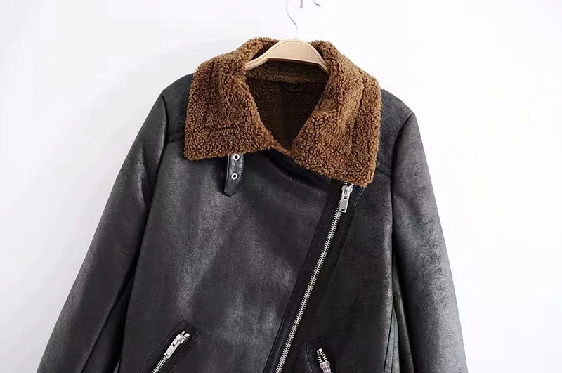 Женская Байкерская стильная куртка из искусственной кожи на молнии с поясом, украшенная уличной одеждой, пальто с длинным рукавом, утепленные Топы Deri Ceket