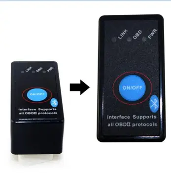 

OBD/OBD2 Car Code Reader V1.5 ELM327 Bluetooth Power Switch For Android/Symbian ELM 327 Supports All OBDII Protocols ELM Tester