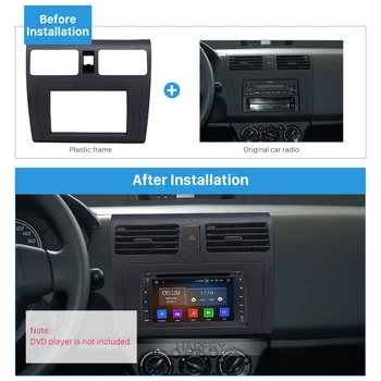 

Harfey Car Radio Double Din Dash kit Cover Trim Fascia Cover Mount for Suzuki Swift with Ventilation Audio Frame Panel 173*98mm