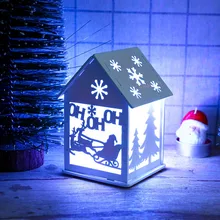 Маленький деревянный светодиодный домик освещенный каюта для вечерние свадебные украшения Рождественская игрушка Новогодние рождественские украшения для дома орнамент Navidad