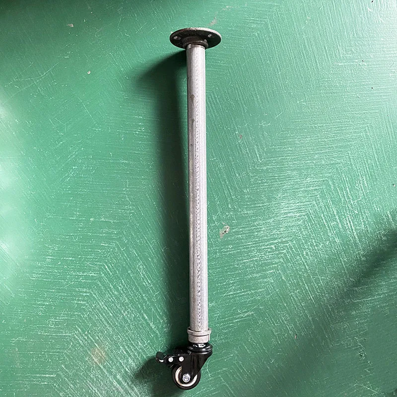 1 Piece Industry 3/4" Pipes Table Leg With Wheels Retro Furniture Leg