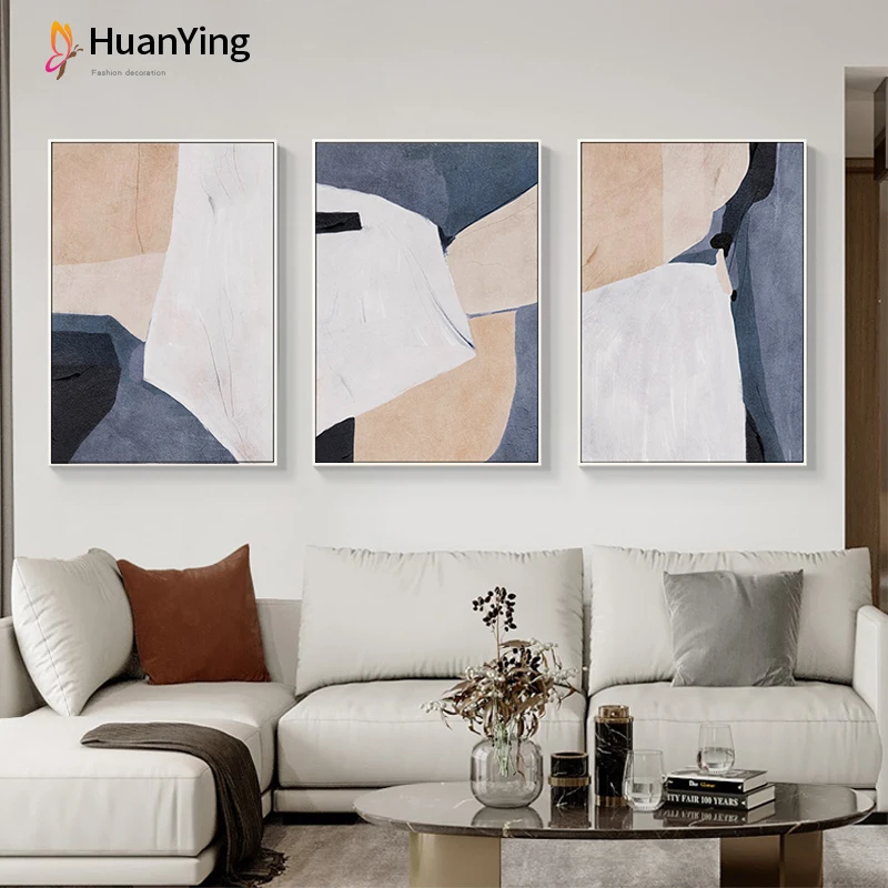 

Abstract Canvas Painting Blue White Poster Print Modern Home Decoration Wall Art Picture for Living Room Scandinavian Painting