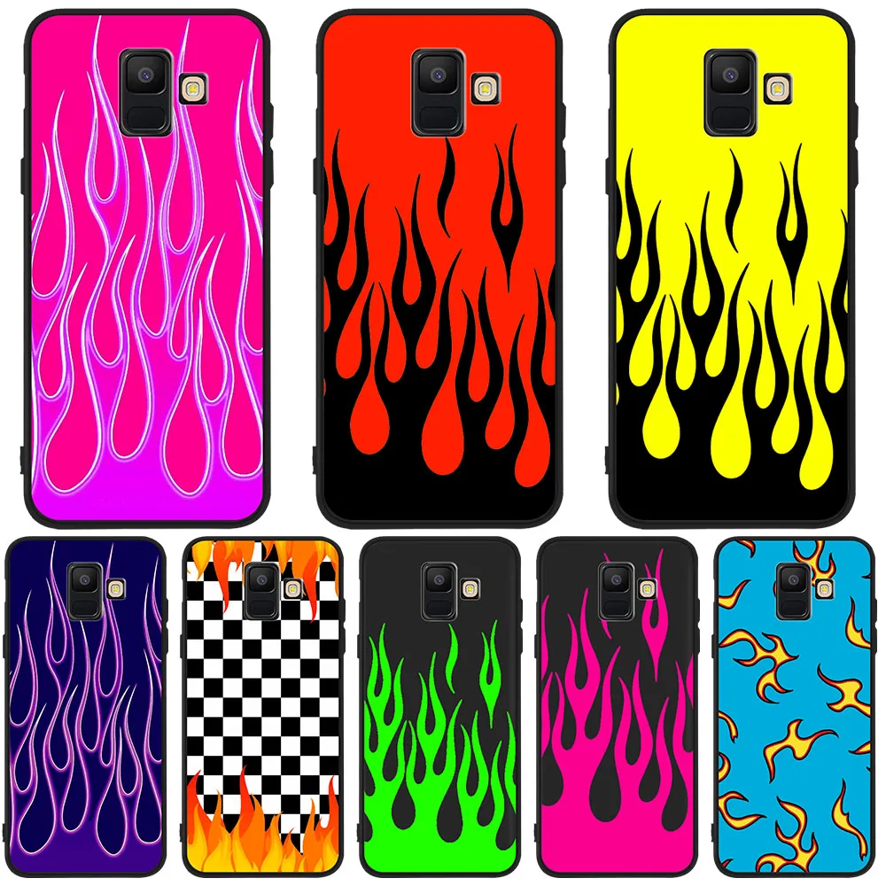 

Fashion red flame soft silicone luxury mobile phone case For Samsung Galaxy A20 A30 A40 A3 A5 2017 A8 A9 2018 A6 A8 Plus Capinha