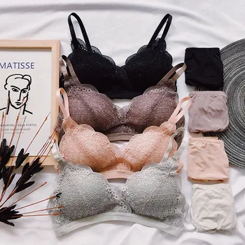 

Lace Triangle Slim Cup Sexy Bra Underwear without Rings