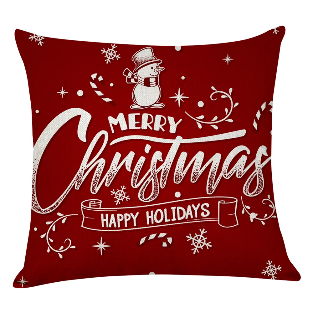 Зеленый Letter Pillow Cover Room For Home Textile Bedrooms Sofa Pillowcase Cotton Linen Christmas Decoration Square 45x45cm - Цвет: Зеленый