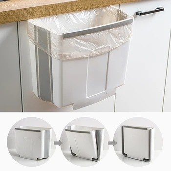 

Folding Waste Bins Kitchen Garbage Bin Foldable Car Trash Can Wall Mounted Trashcan for Bathroom Toilet Waste Storage Bucket sd