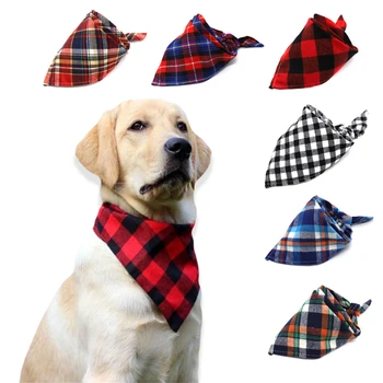 

Pet Accessories Dog Bandana Large Pet bandana Cotton Plaid Scarf for Pet Dog & Cat Adjustable Dog Bibs Scarf Handkerchief