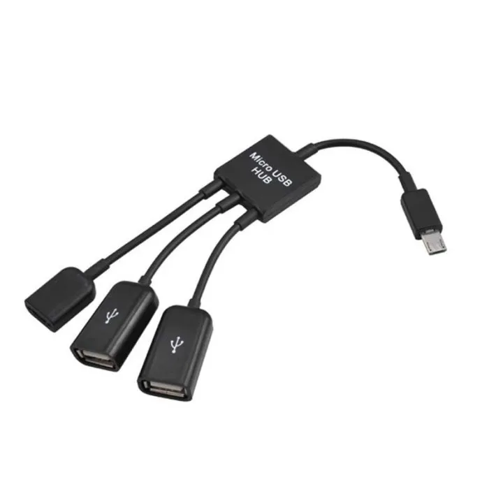 3 в 1 Micro USB концентратор мужчин и женщин и двойной USB 2,0 хост OTG Кабель-адаптер LHB99