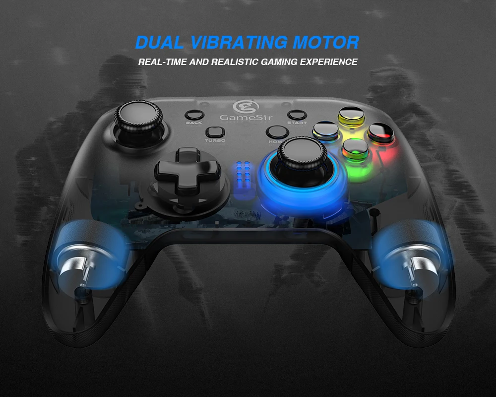 GameSir T4w USB Wired Gamepad, Game Controller with Vibration and Turbo Function PC Joystick for Windows 7/8/10