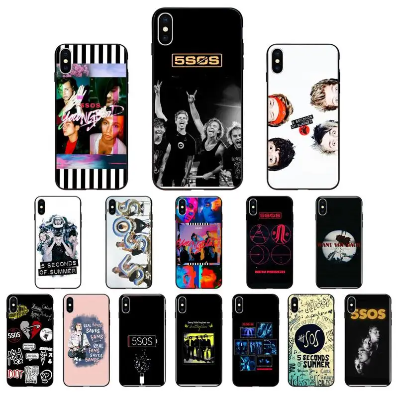 Hot sale 5SOS 5 seconds of summer Custom Soft Phone Case For iPhone 7 8 Plus X XS Max XR SE 2020 6 6s 11Pro Cover Couple | Мобильные
