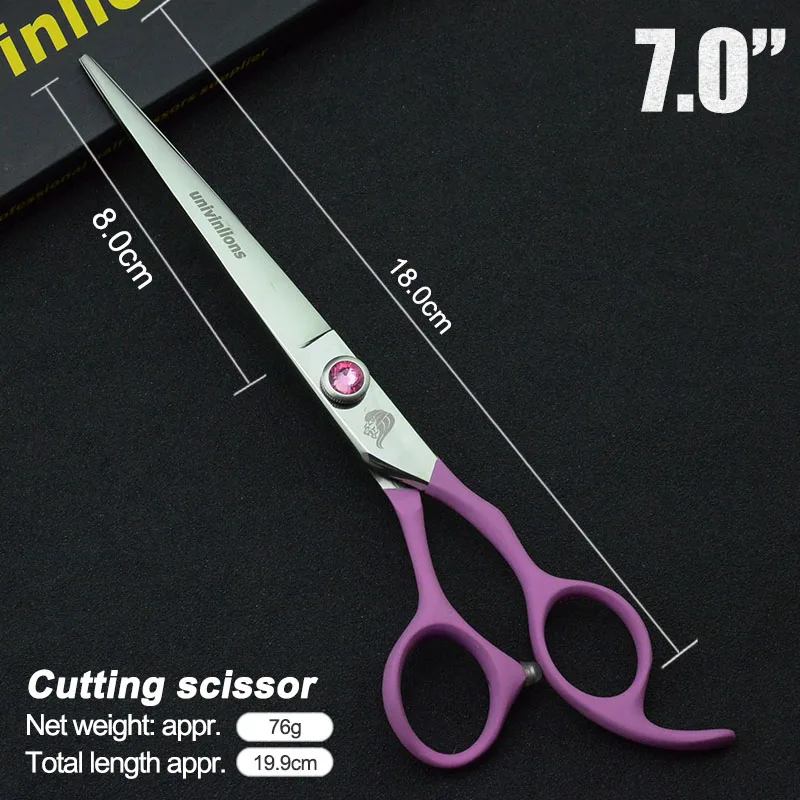 7" Pet Dogs Gromming Scissors Cutting Shears Micro Serrated Blade Animals Cat Cutting Straight