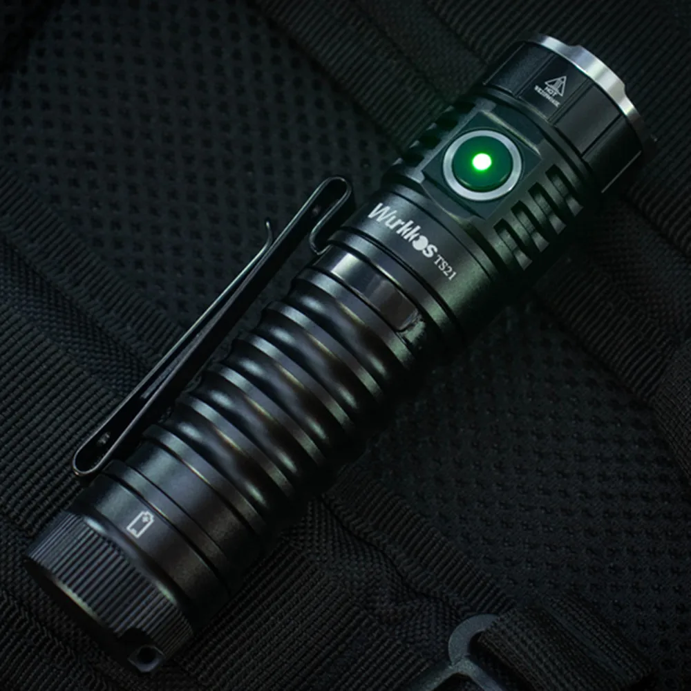 Photo Product Wurkkos TS21 USB C Rechargeable 21700 LED Flashlight 3*SST20 3500lm Anduril UI with Magnet Tail Stainless Steel Bezel