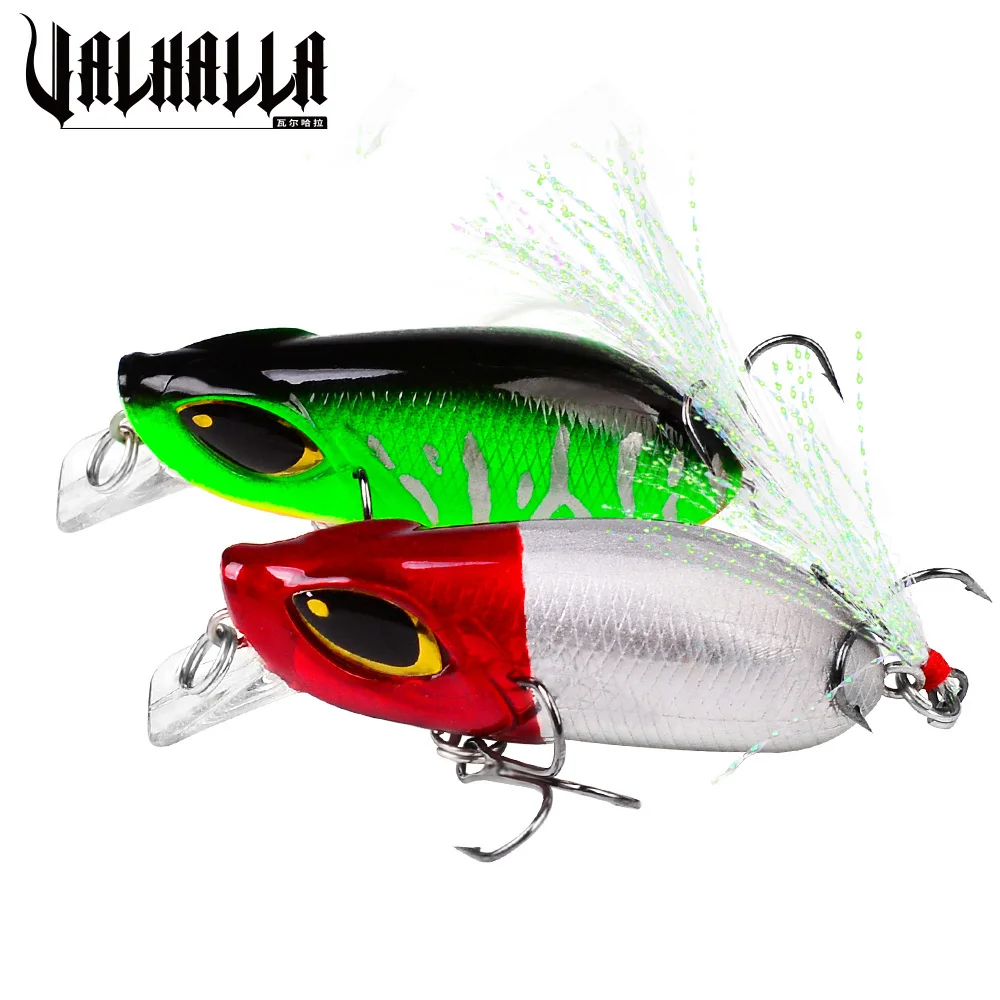 VALHALLA 1pc Minnow Fishing Lures 5cm 8g Mini Floating Crankbaits  Artificial Hard Baits With Feather Hook Bass Fishing Tackle