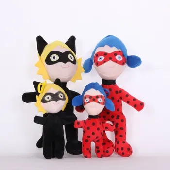 

Hot Sale Animetion Figure Plush Toy Cute Coccinella Girl Soft Stuffed Animal Black Cat Peluche Pillow Doll for Children Hobbies