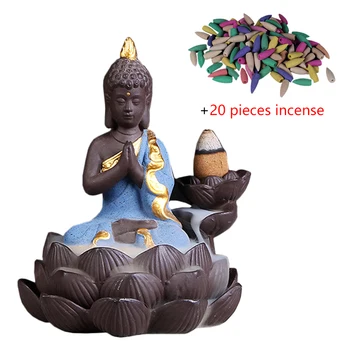 

Feng Shui Incense Burner with 20 Pieces Incense Buddha Statue Censer Tea Ceremony Accessories Home Decor Crafts Christmas Gift