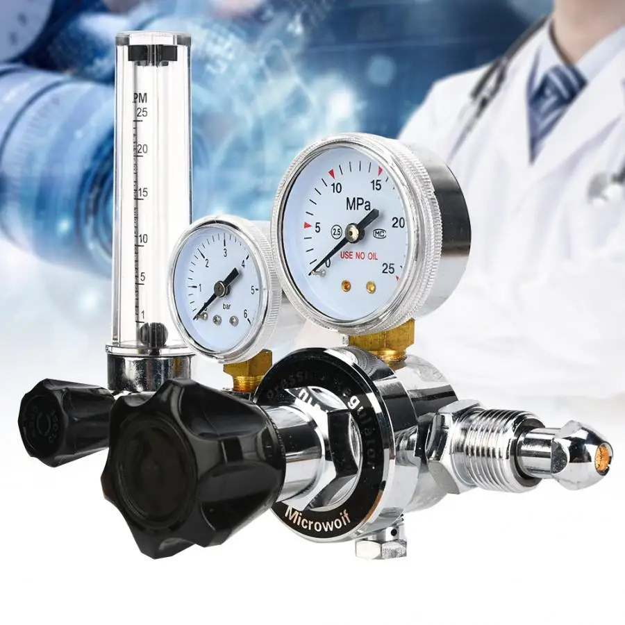 Pneumatic Tools Argon Gas Regulator Pressure Reducer G5/8 CGA580 Outlet Adjustable Pressure Gas Pressure Measurement