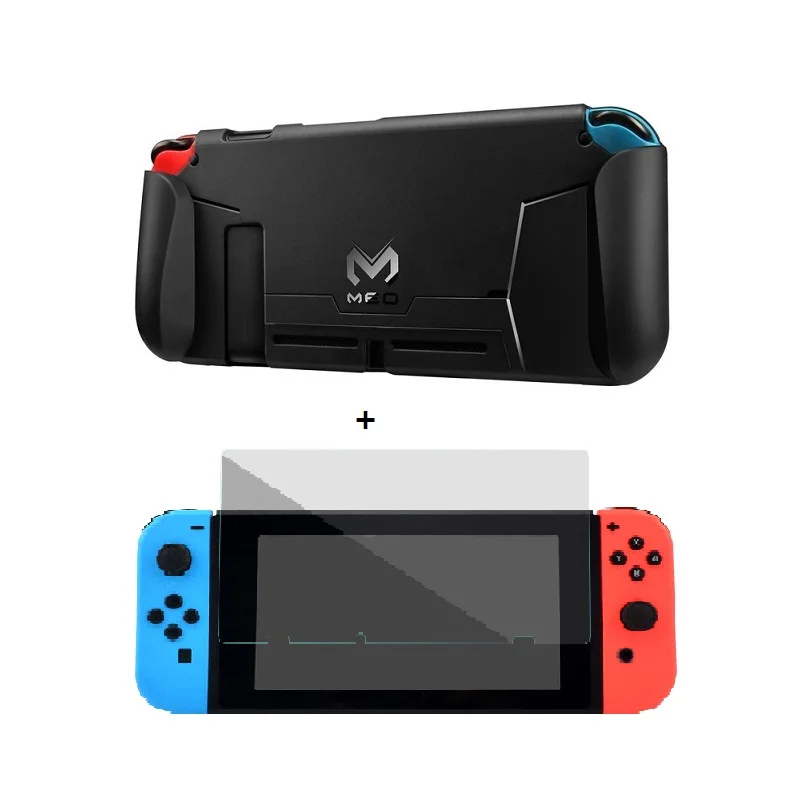 Мягкий защитный чехол из ТПУ для Nintendo Switch NS Console, чехол с ручкой Joy-Con, защитный чехол из закаленного стекла для экрана - Цвет: Group 2