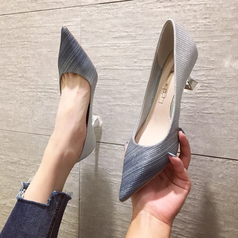 

Pumps Women High Heels Female Shoes New Style Shallow Mouth Thin Heels Pointed Toe Solid Color Fashion Women Shoes