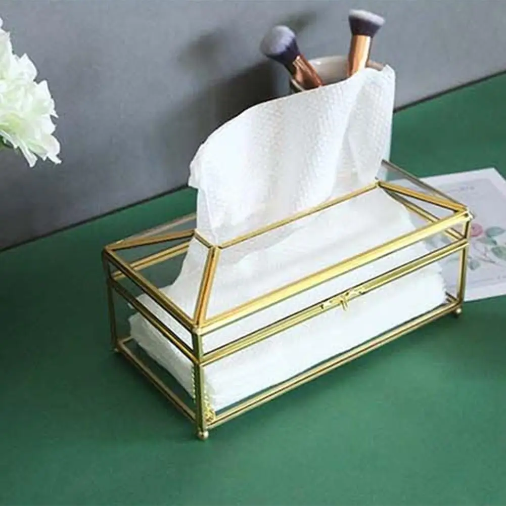 

Glass Tissue Box Modern Simple Napkin Box European Creative Luxury Home Napkins Holder Case Home Organizer Decoration Tools