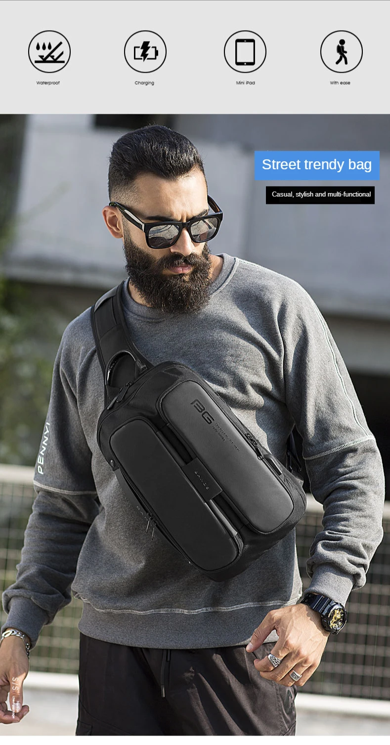 Bange BG-7079 USB Charging Crossbody Bag description image