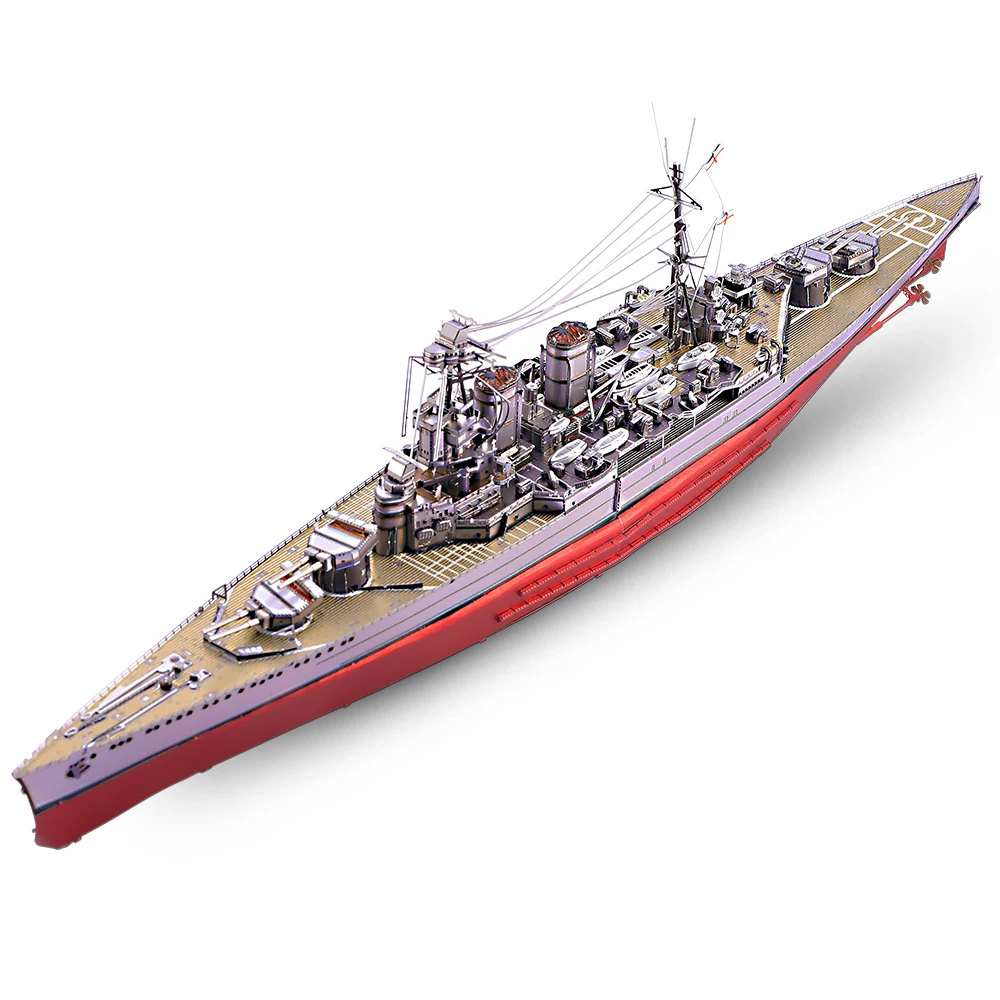 Piececool 3D Metal Puzzle Model Building Kit-Battleship Hms Hood Jigsaw Toy, Regali Di Compleanno Di Natale Per Adulti