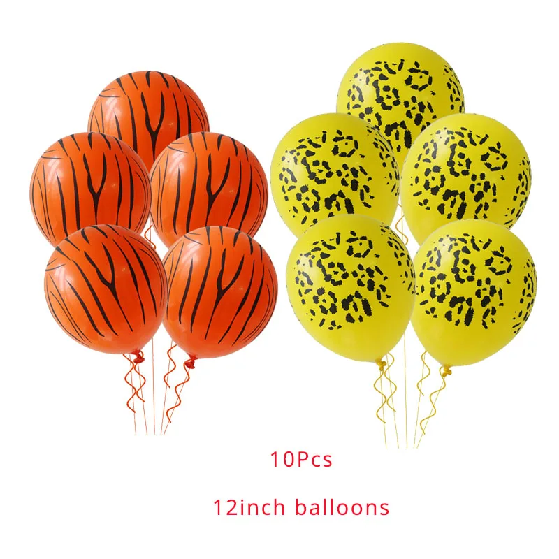 10pcs balloons 2 Джунгли День Рождения украшения одноразовая посуда для праздника чашки для детей день рождения Король Лев 1 номер баллоны 1-й День Рождения Декор с животными - Цвет: 10pcs balloons 2