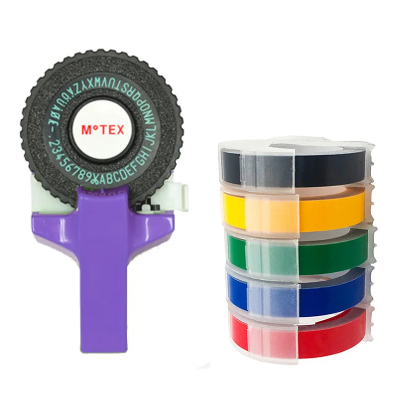 Motex E101 ручной принтер этикеток DIY Ручная декоративная лента ручная ПЕЧАТНАЯ МАШИНКА Смешанные 9 мм мультиколор 3D тиснение этикеток ленты - Цвет: Package G
