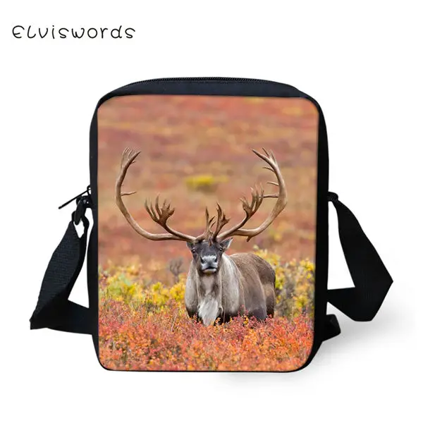 CDWX3851E ELVISWORDS/модные женские сумки-мессенджеры с рисунком оленя для девочек, сумка через плечо, милые принты в виде зверей для девочек, мини-кошелек с закрытыми рукавами - Цвет: CDWX3851E