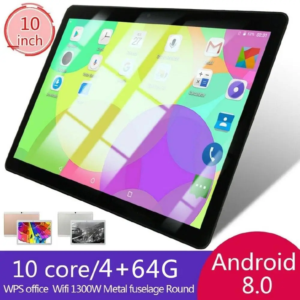 Планшетный ПК 10 &quot 4 + 64 ГБ Android 8 0 две SIM карты двойная камера GPS Wi Fi Новый планшет с