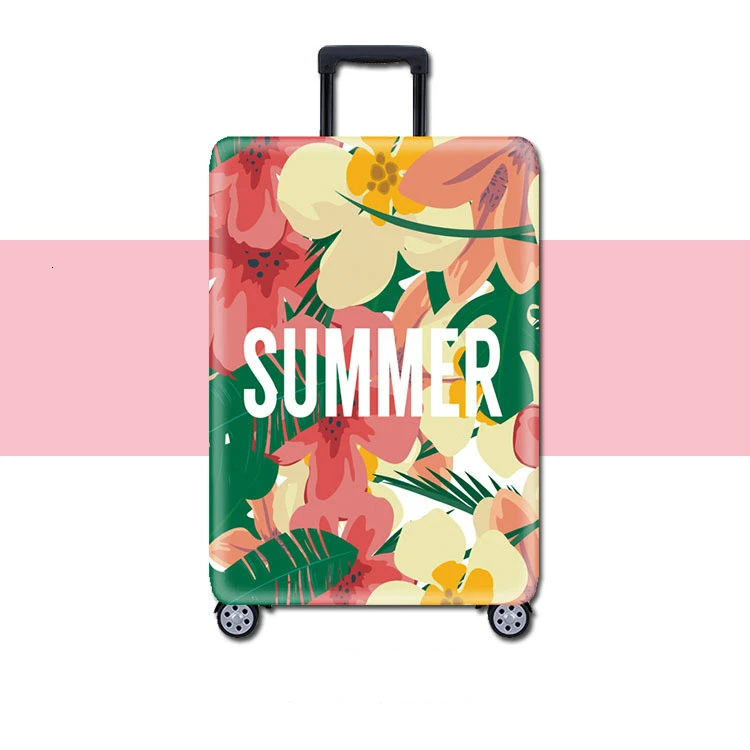 Luggage Cover P Фламинго, эластичная сила, Чехол для багажа, 18-32 дюйма, набор, защита для багажника, оболочка для путешествий, тяга, чемодан, утолщенные пылезащитные мешки - Цвет: Luggage Cover P
