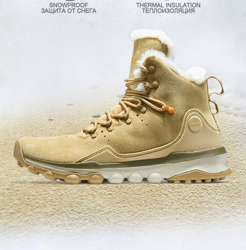 Rax/Зимние флисовые теплые ботинки для мужчин и женщин; непромокаемые ботинки для пешего туризма; уличные спортивные кроссовки; горные ботинки; треккинговые прогулочные ботинки