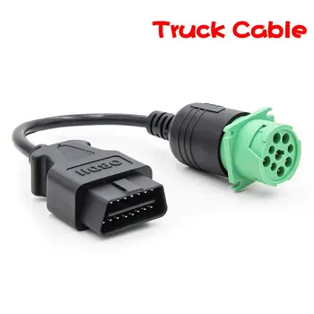 

Truck OBD1 to OBD2 Cable High Quality Adapter Converter Cable J1939 9Pin Male Car Diagnostic Tool to OBD2 16Pin Male