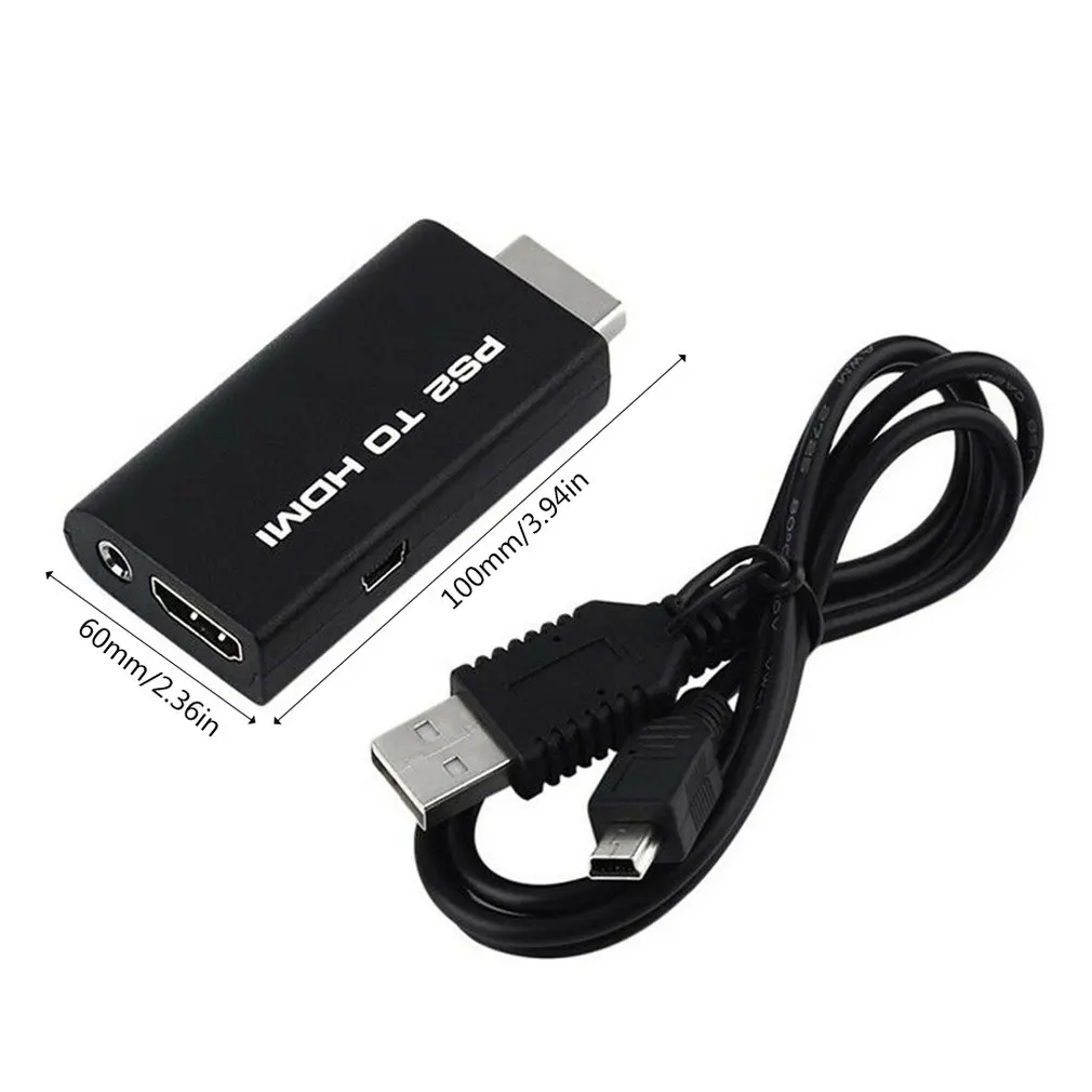 Для PS2 к HDMI кабель конвертер адаптер с аудио выход инструмент для sony PS2 Черный Цвет Прочный полезный