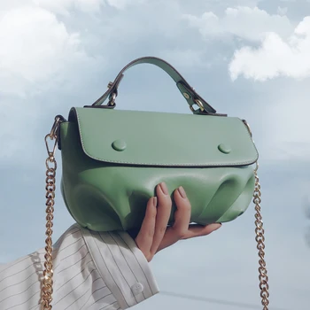 

Elegant Female Solid color Tote bag 2020 Fashion New Quality PU Leather Women's Designer Handbag Chain Shoulder Messenger Bag