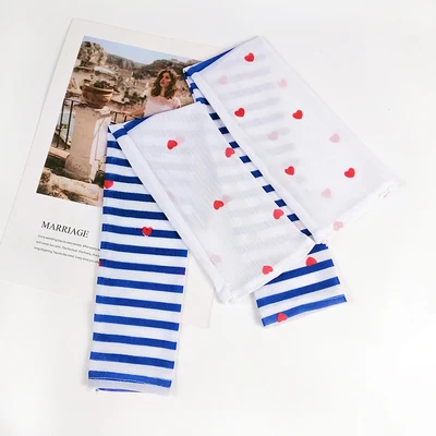 Sunscreen Arm Warmer Fingerless Long Gloves Cotton Cute Kawaii Moon Graphic Print Skinny 90s Sleeve Women Summer Sun Protection