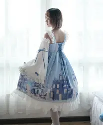 Оригинальная в стиле «Лолита»; зимнее короткое платье для девочек платье принцессы полный набор