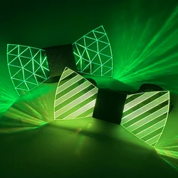 Acrylic LED Novelty Bow Tie LED Laser Flashing Boetie Men Necktie Birthday Gift Rave Tie Wedding Party Decoration DJ Club Porps