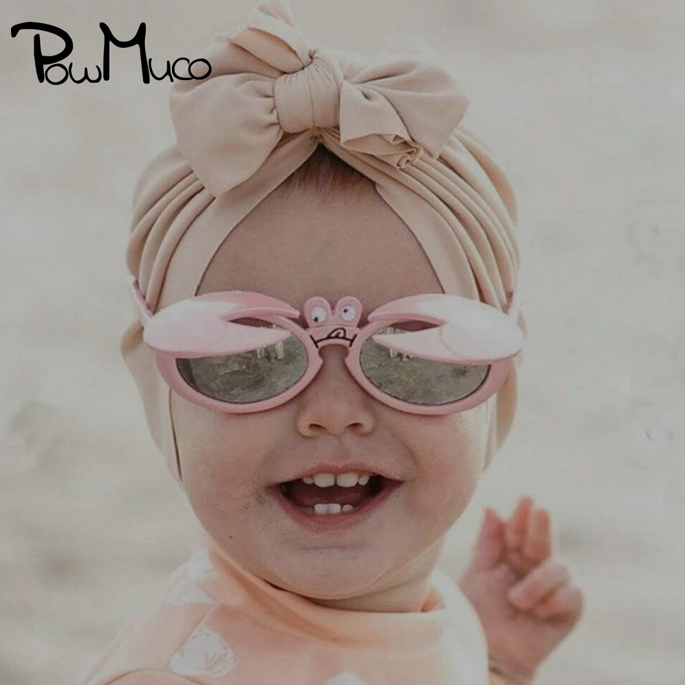 

Powmuco Toddler Comfortable Soft Knitting Cotton Caps Solid Color Handmade Bows Infant Hat Fashion Baby Turban Photography Props