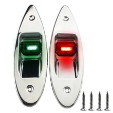 Cross Border Hot Sales Ship Yacht Ship LED Stainless Steel 304 Navigation Light 12VDC Red And Green a Pair