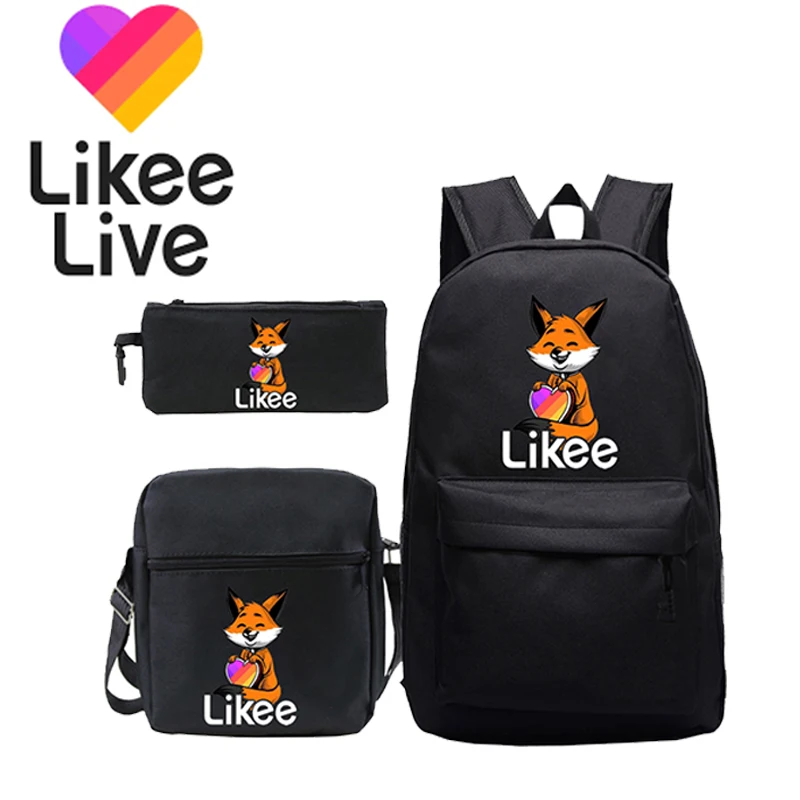

LIKEE APP Backpack Christmas Gift 3pcs/set Backpacks Likee Casual School Bags Girls Boys Shouder Travel Mochila Women Teenager