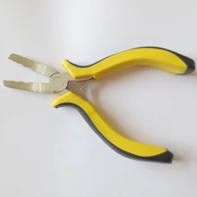 2 шт. 5 дюймов желтый изогнутый нос плоскогубцы с челюстью зажим для волос микро кольцо наращивание волос