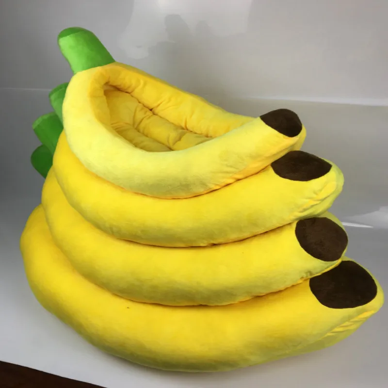 Creative design imitating banana shape cotton bed nest nest pet pad cotton nest cat litter medium and large dog removable dog pa