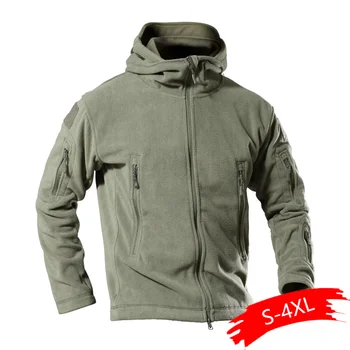 

Clothing Coat Men Thicken Warm Military Army Fleece Jacket Patchwork Multi Pockets Polartec Men's Jacket and Coats