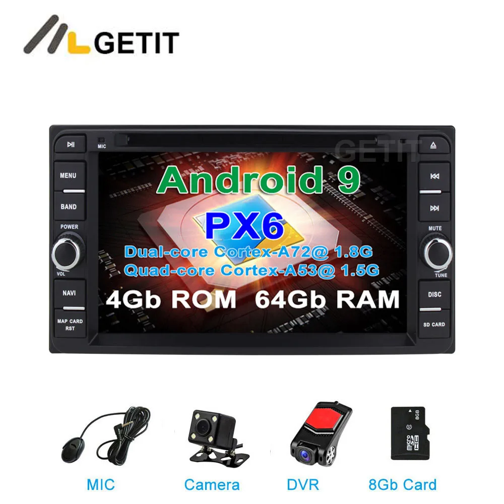 

DSP 64G PX6 Android 9 Car DVD Universal auto Stereo for Corolla Vitz Echo COROLLA EX VIOS HILUX Terios Prado Land Cruiser 100