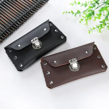 

Waist Bags Women Vintage Leather Neutral Waist Pack Solid Color Rivets Plug Lock Bag multifunctional Belt Bag Phone Coin Bag